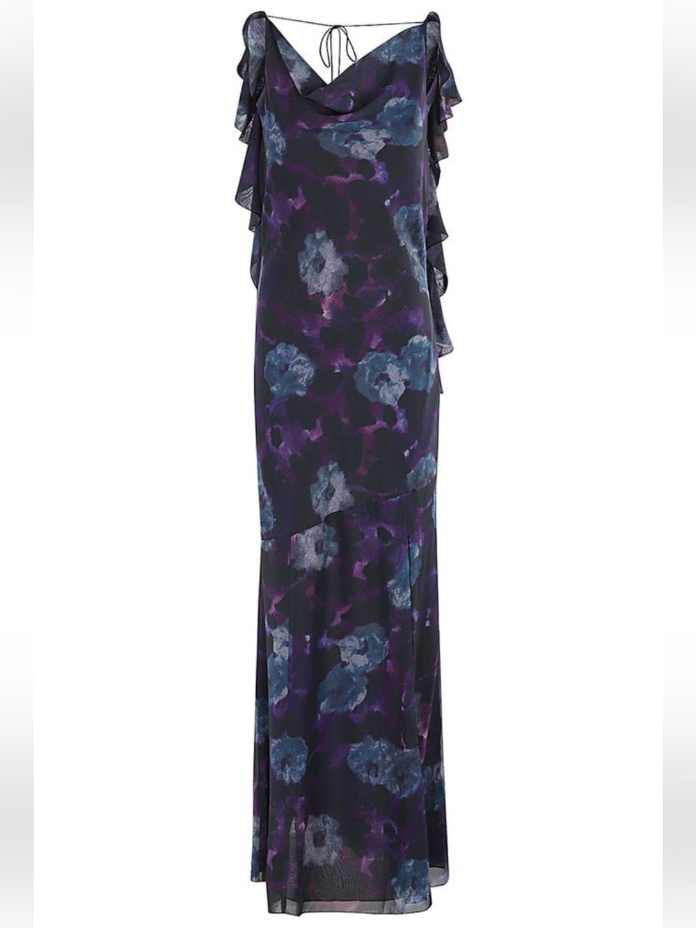 ROTATE Chiffon Maxi Ruffle Dress Sz: 4 - Picture 5 of 15